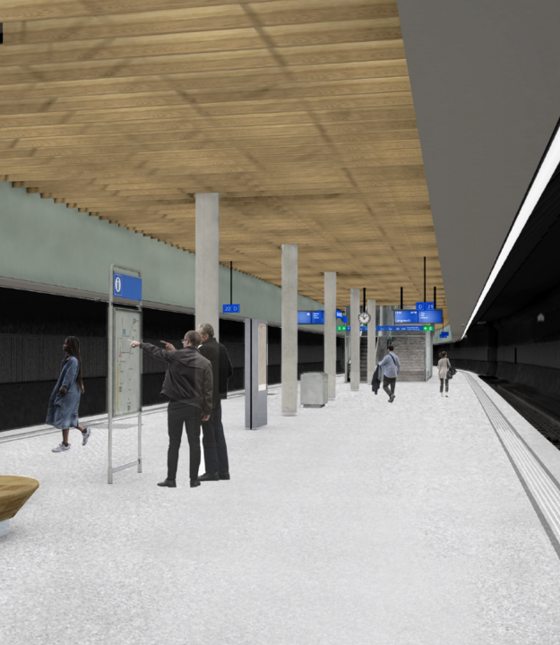 Visualisierung Perronhalle Zürich HB SZU