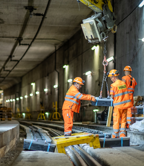 Baustelle SZU Sihltunnel Gleis Erneuerung