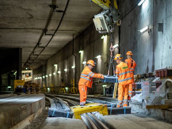 Baustelle SZU Sihltunnel Gleis Erneuerung