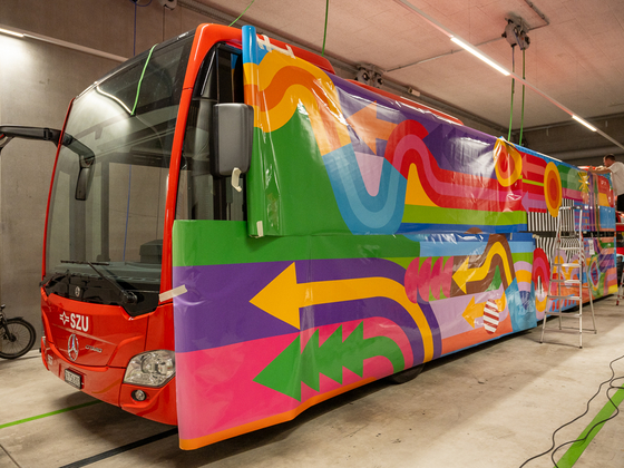 Folierung Zimmerbergbus ZVV-Design