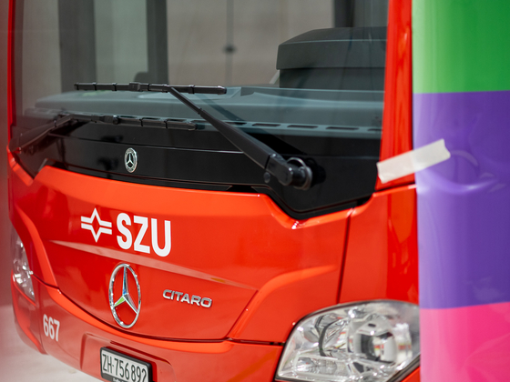 Folierung Zimmerbergbus ZVV-Design