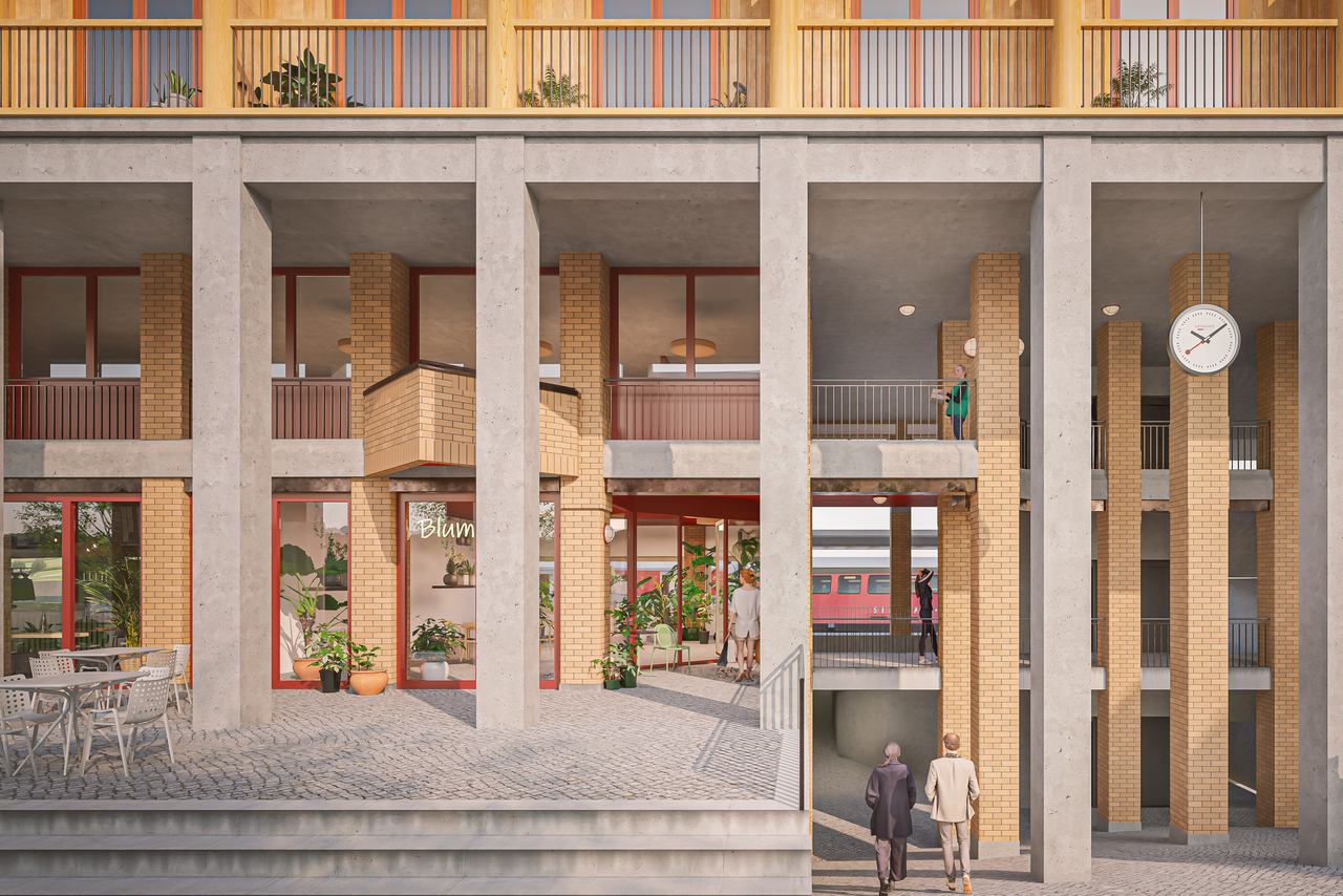 Visualisierung Bahnhof Adliswil Gewerbefläche